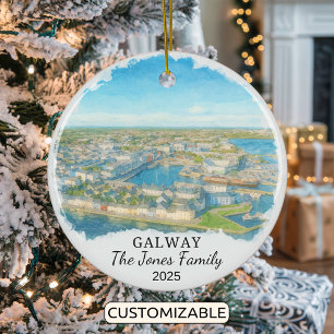 Personlig Galway Ornament, Irland Julgransprydnad Keramik
