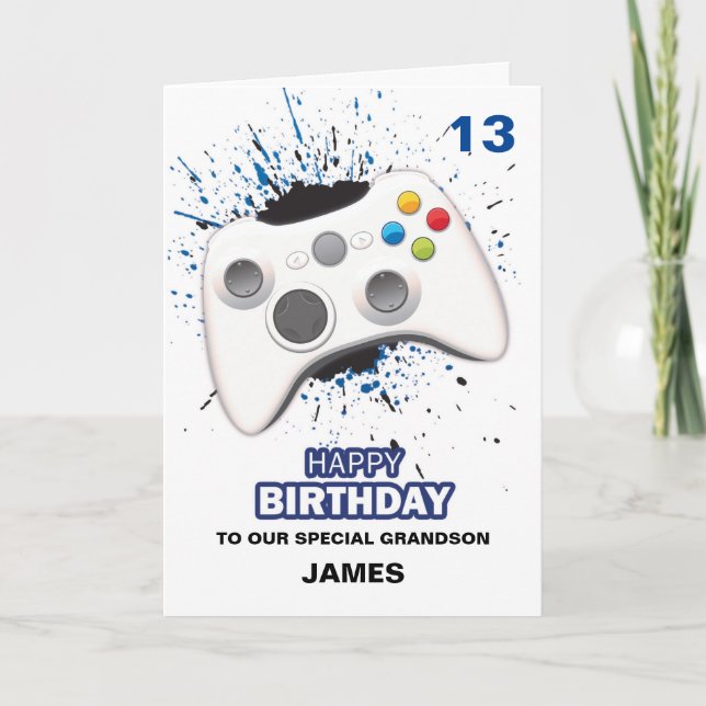 Personlig Game Controller-födelsedagskort Kort (Framsida)