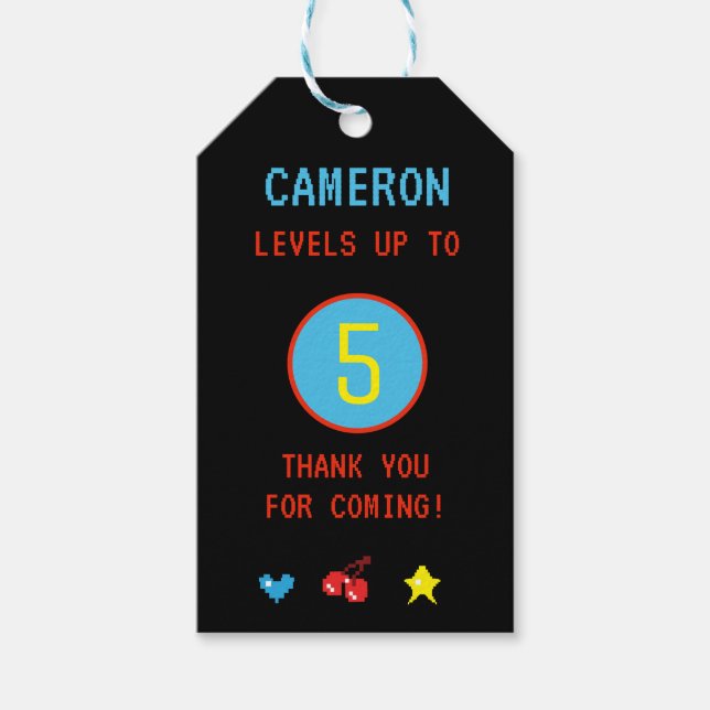 Personlig Gamer 5:e födelsedag Tack Presentetikett (Framsidan)