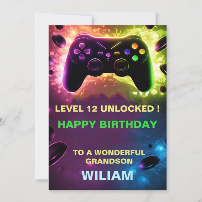 Personlig Gamer Birthday Card Meddelande (Framsida)