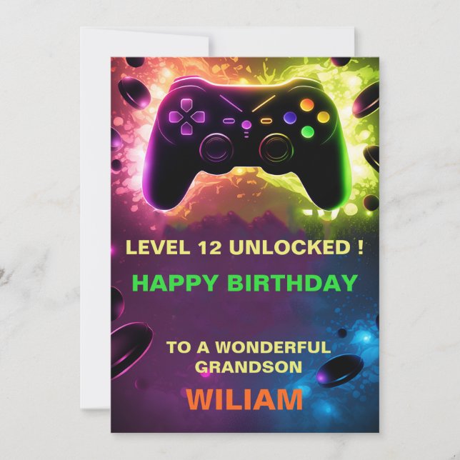 Personlig Gamer Birthday Card Meddelande (Framsida)