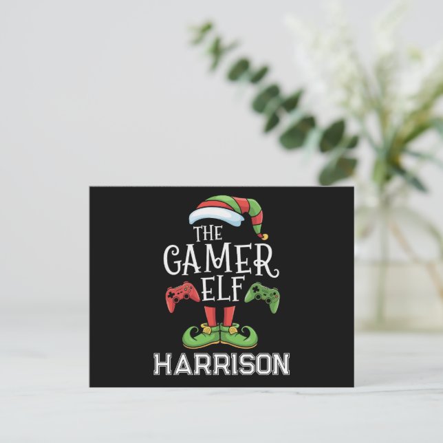 Personlig Gamer - Elf-julspel Helg Vykort (Stående Fram)
