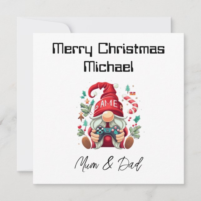 Personlig Gamer-julkort Julkort (Framsida)