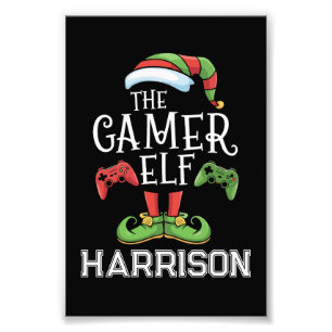 Personlig Gamerälva Jul Videospel Fototryck