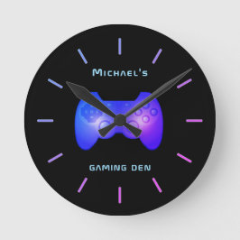 Personlig GAMING DEN Gamers Wall Clock Rund Klocka