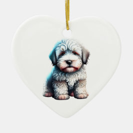 Personlig Gamle English Sheepdog Puppy Hund Julgransprydnad Keramik
