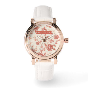 Personlig gammal delikat blomstergrafikdesign armbandsur