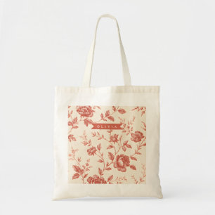 Personlig gammal delikat blomstergrafikdesign tygkasse