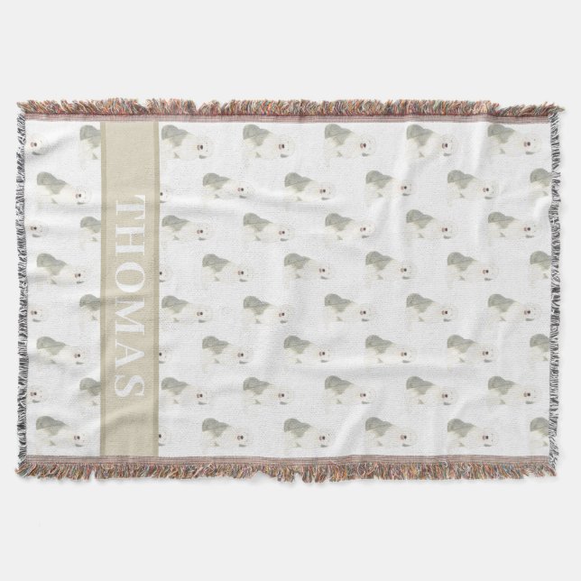 Personlig gammal engelsk herdehund  filt (Framsidan)