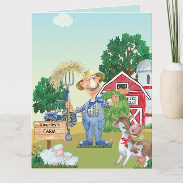 Personlig gammal MacDonalds födelsedag  Kort (Framsida)