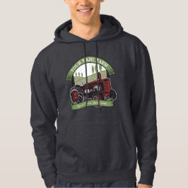 Personlig gammal traktor för landsbygden lantbruka hoodie