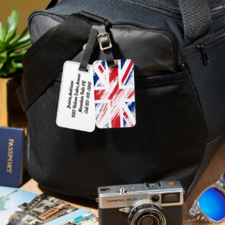 Personlig gammal vintage-grunge Storbritannien fla Bagagebricka