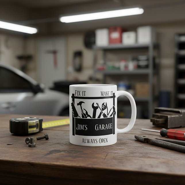 Personlig garage  kaffemugg (Skapare uppladdad)