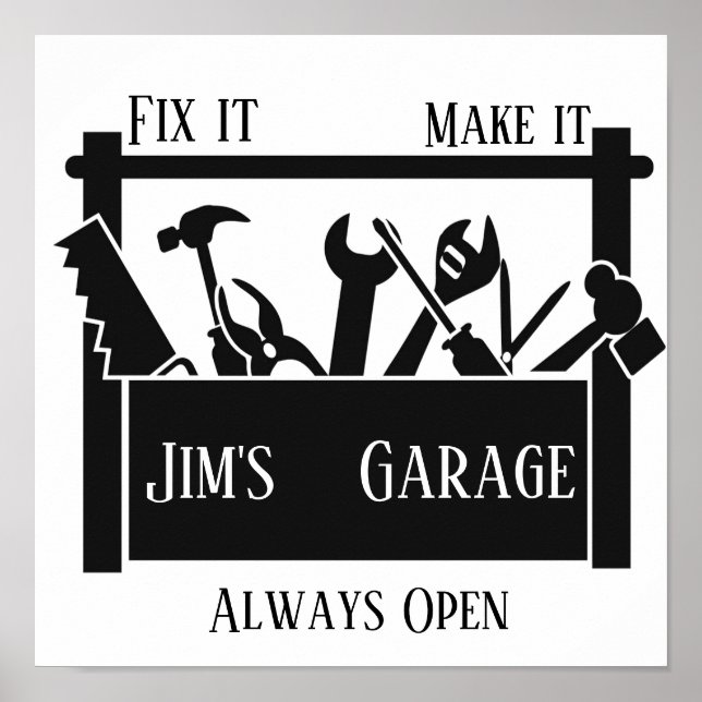 Personlig garage poster (Framsidan)