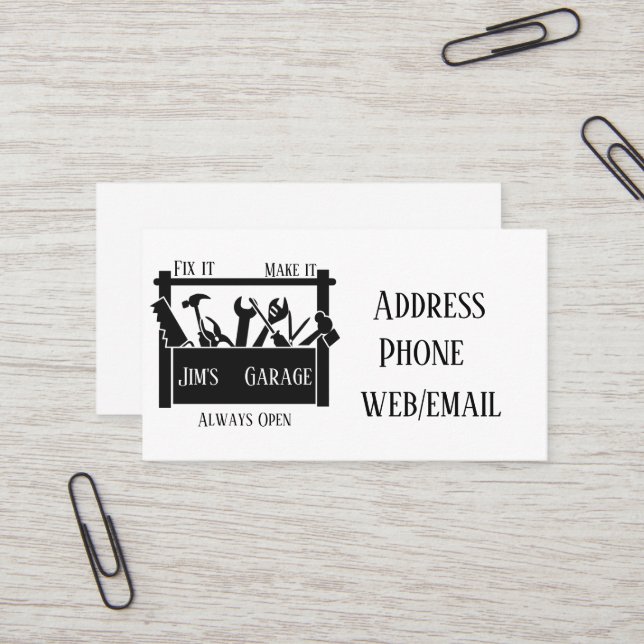 Personlig garage visitkort (Fram/Back In Situ)