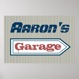 Personlig Garageskylt Konst Poster Dekoration