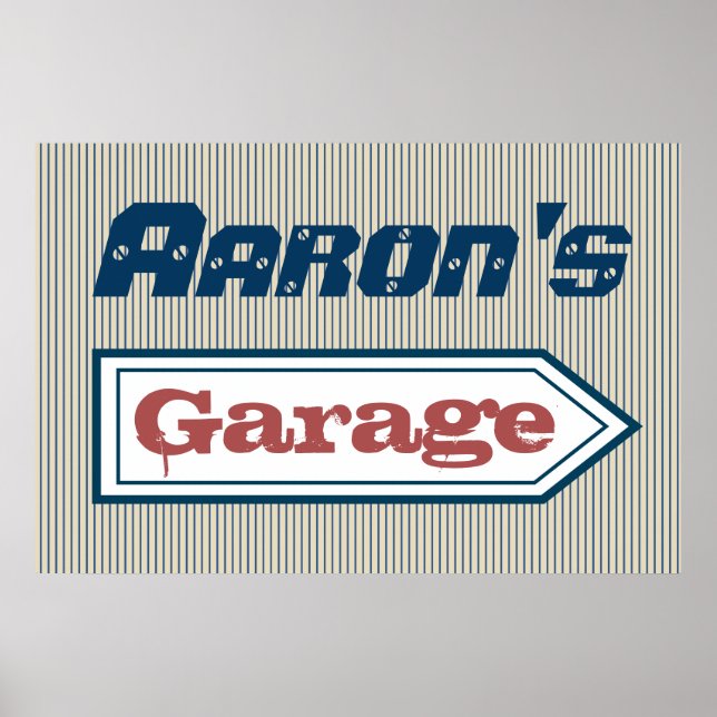 Personlig Garageskylt Konst Poster Dekoration (Framsidan)