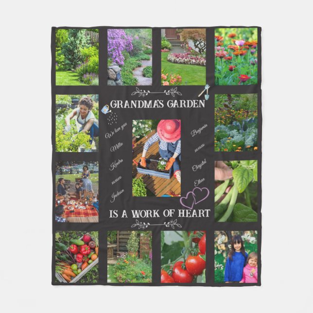 Personlig Garden Photo Text  Älskare Fleecefilt (Framsidan)