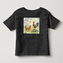 Personlig gårdsliv tupp kycklingar småbarn  t shirt