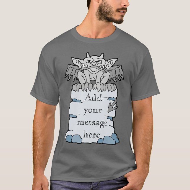 Personlig Gargoyle Message T-Shirt (Framsida)