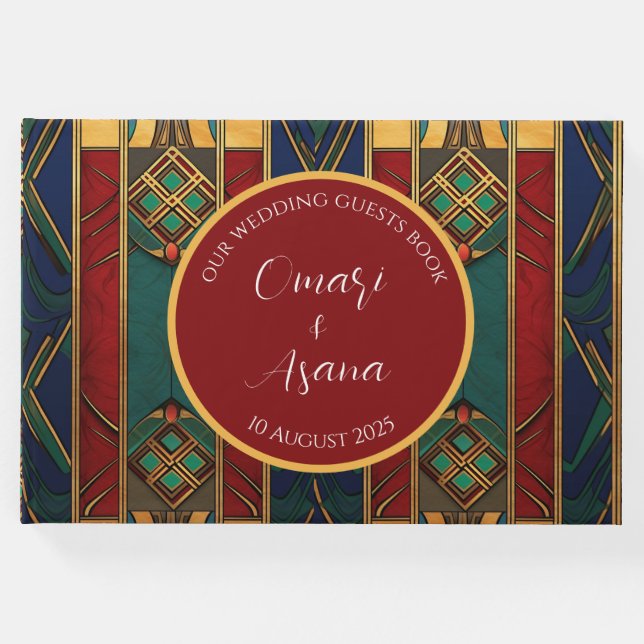 Personlig gästbok för afrikanskt bröllop (Framsida)