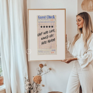 Personlig Gästcheck Kocken Var Söt Poster
