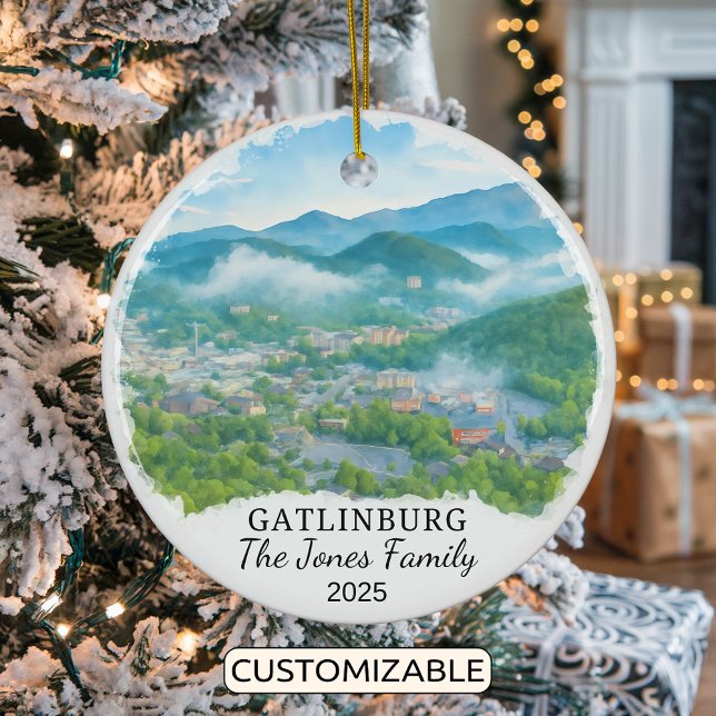 Personlig Gatlinburg Ornament, Tennessee Julgransprydnad Keramik (Skapare uppladdad)