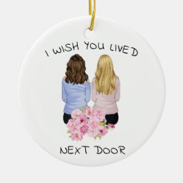 Personlig gåva - jag önskar att du levde nästa dör julgransprydnad keramik