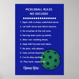Personlig gåva med Pickleball-regler INGA EXKLUSIV Poster