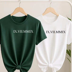 Personlig gåva med romerska siffror för årsdag t shirt