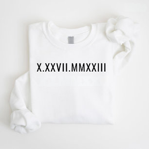 Personlig gåva med romerska siffror till par årsda t shirt