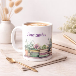 Personlig gåva till bokälskare läsningsvrå kaffemugg