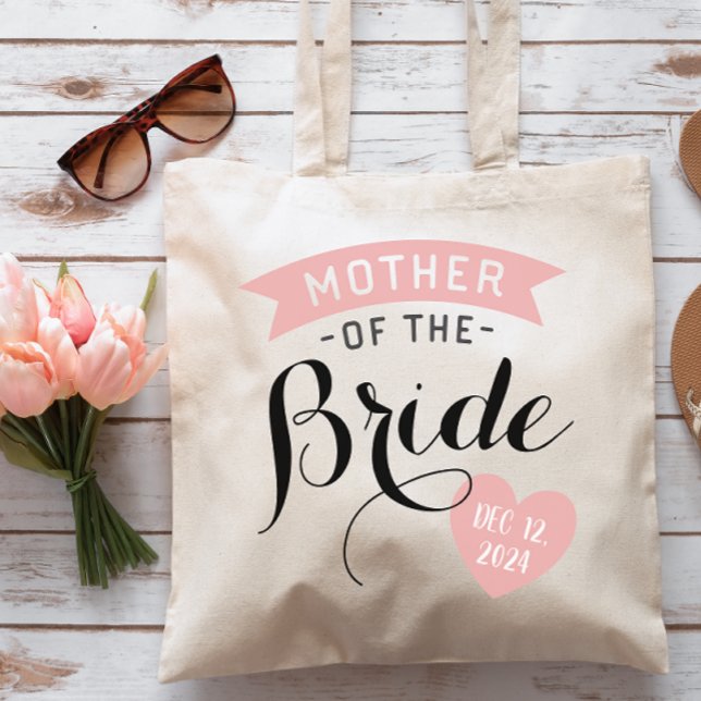Personlig gåva till bruden mor tygkasse (Mother of the Bride Tote Bag)