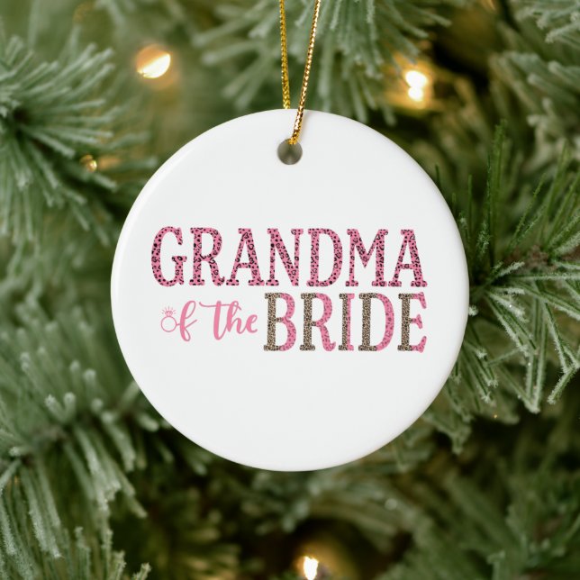 Personlig gåva till brudens mormor/farmor julgransprydnad keramik (Träd)