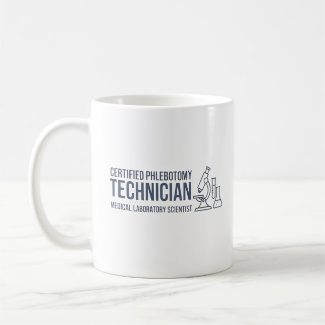 Personlig gåva till certifierad flebotomitekniker kaffemugg (Vänster)