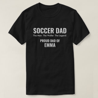 Personlig gåva till fotbollspappa med barnets namn t shirt