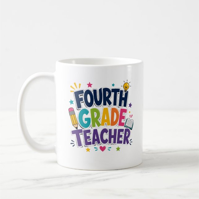 Personlig gåva till lärare i fjärde klass kaffemugg (Vänster)