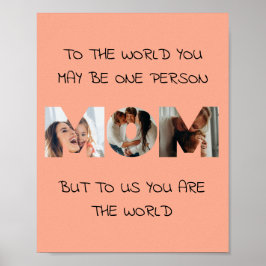 Personlig gåva till MAMMA Fotokollageutskrift Poster