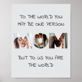 Personlig gåva till MAMMA - Fotokollageutskrift Poster