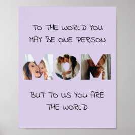 Personlig gåva till MAMMA - Fotokollageutskrift Poster