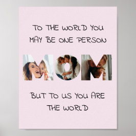 Personlig gåva till MAMMA - Fotokollageutskrift Poster