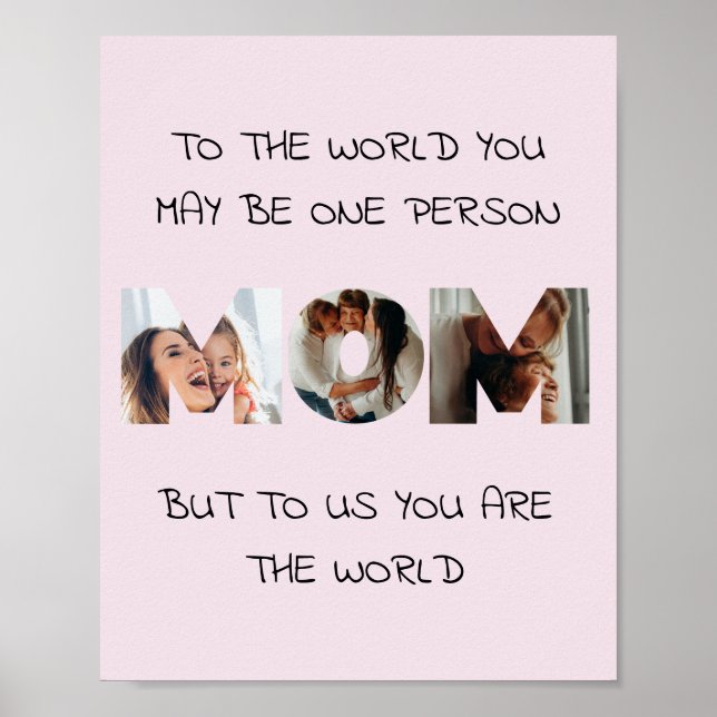 Personlig gåva till MAMMA - Fotokollageutskrift Poster (Framsidan)