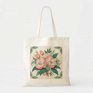 Personlig gåva till mormor, canvas mormor tote tygkasse
