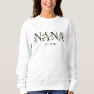 Personlig gåva till Nana med år för blomsterfirand T Shirt