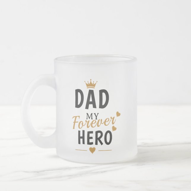 Personlig gåva till pappa frostad glasmugg (Vänster)