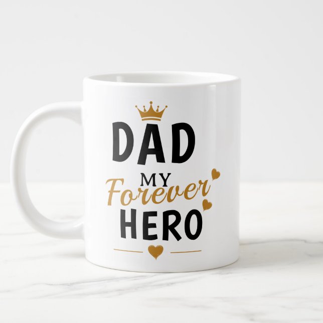 Personlig gåva till pappa jumbo mugg (Vänster)