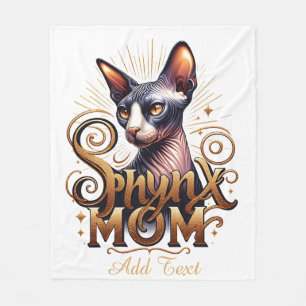 Personlig gåva till Sphynx kattmamma på mors dag Fleecefilt