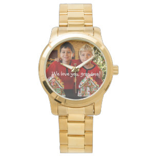Personlig Gåvor till Grandma Guld Bracelet Watch Armbandsur