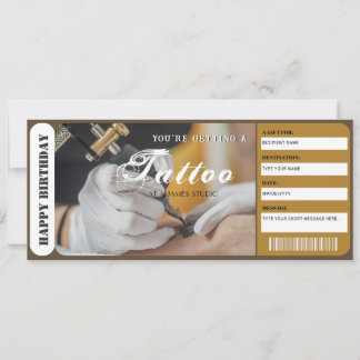 Personlig gåvovoucher för tatuering mall