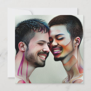 Personlig Gay Bröllop LGBTQIA+-foto Inbjudningar